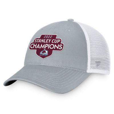 Men's NHL Fanatics Gray/White Colorado Avalanche 2022 Stanley Cup s Locker Room Trucker Adjustable Hat, Gray