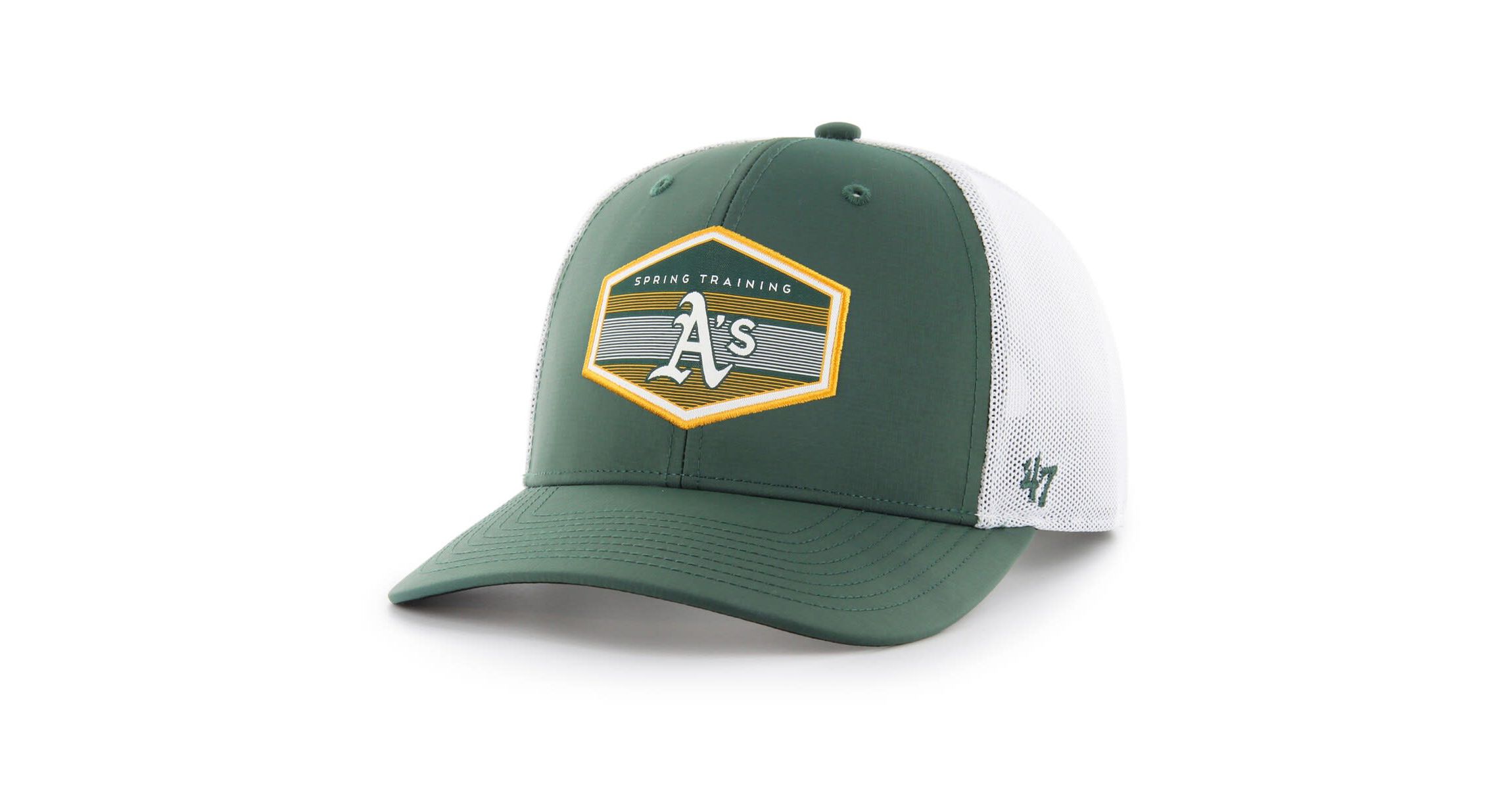 Oakland Athletics MLB Green/White Athletics Spring Training Burgess Trucker Adjustable Hat
