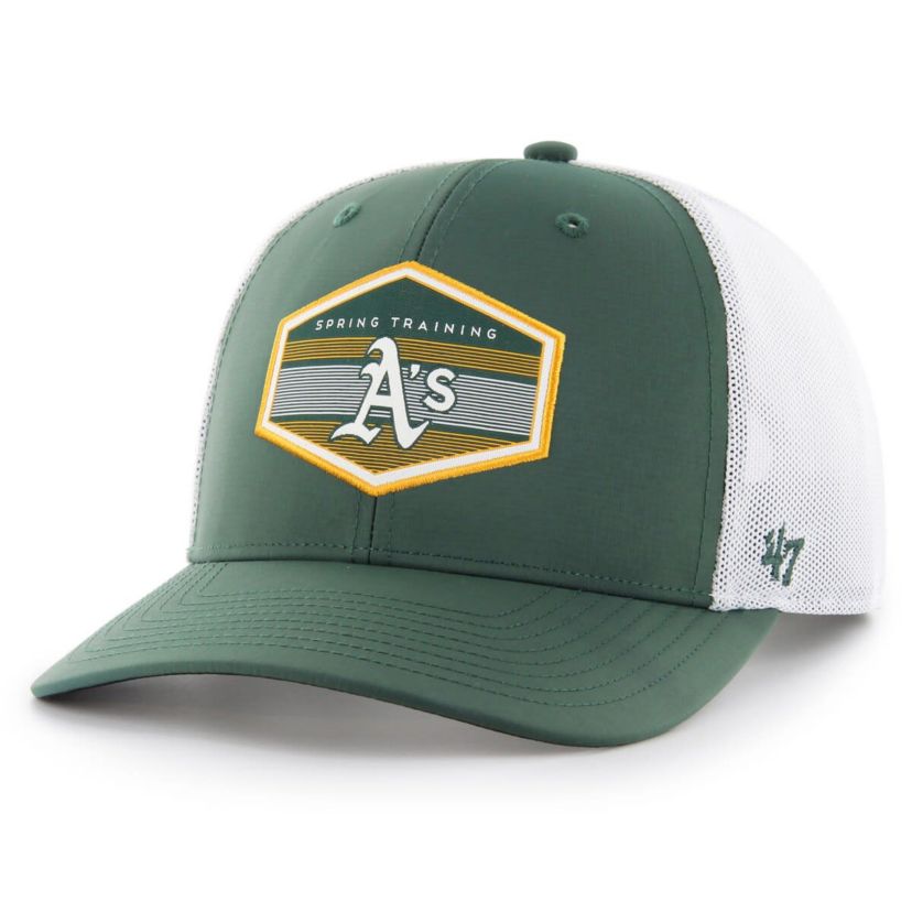 Oakland Athletics MLB Green/White Athletics Spring Training Burgess Trucker Adjustable Hat