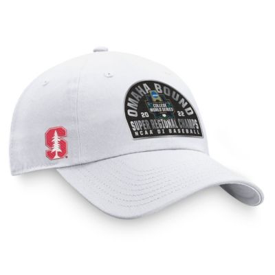 Top of the World Men's Stanford Cardinal NCAA Stanford 2022 NCAA Baseball Super Regional s Locker Room Adjustable Hat, White -  0889621950396