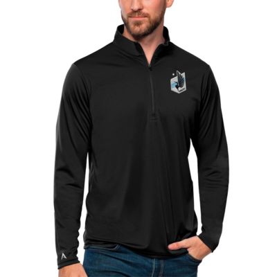 Antigua Men's MLS Minnesota United FC Tribute Quarter-Zip Pullover Top, Black, Large