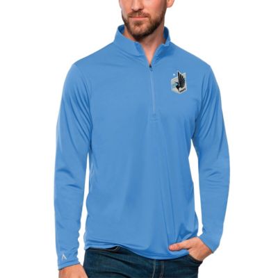 Antigua Men's MLS Light Minnesota United FC Tribute Quarter-Zip Pullover Top, Light Blue, 3XL