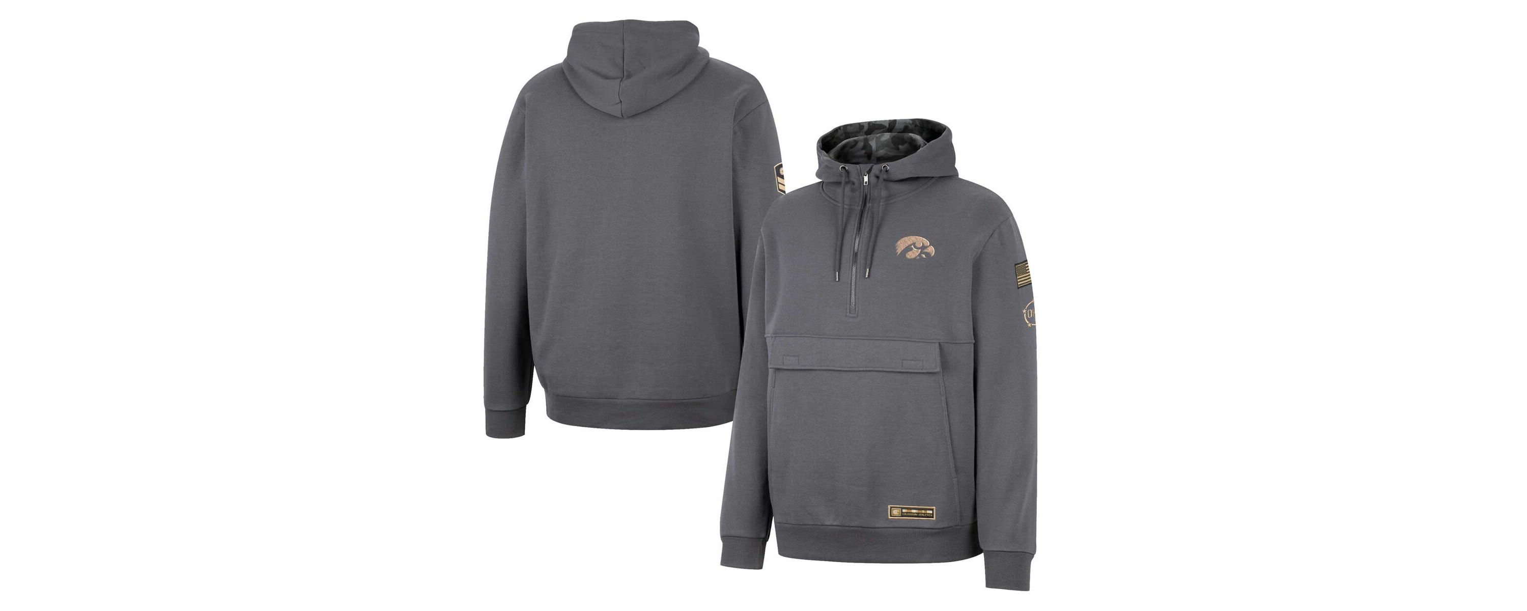 NCAA Iowa Hawkeyes OHT Military Appreciation Quarter-Zip Hoodie