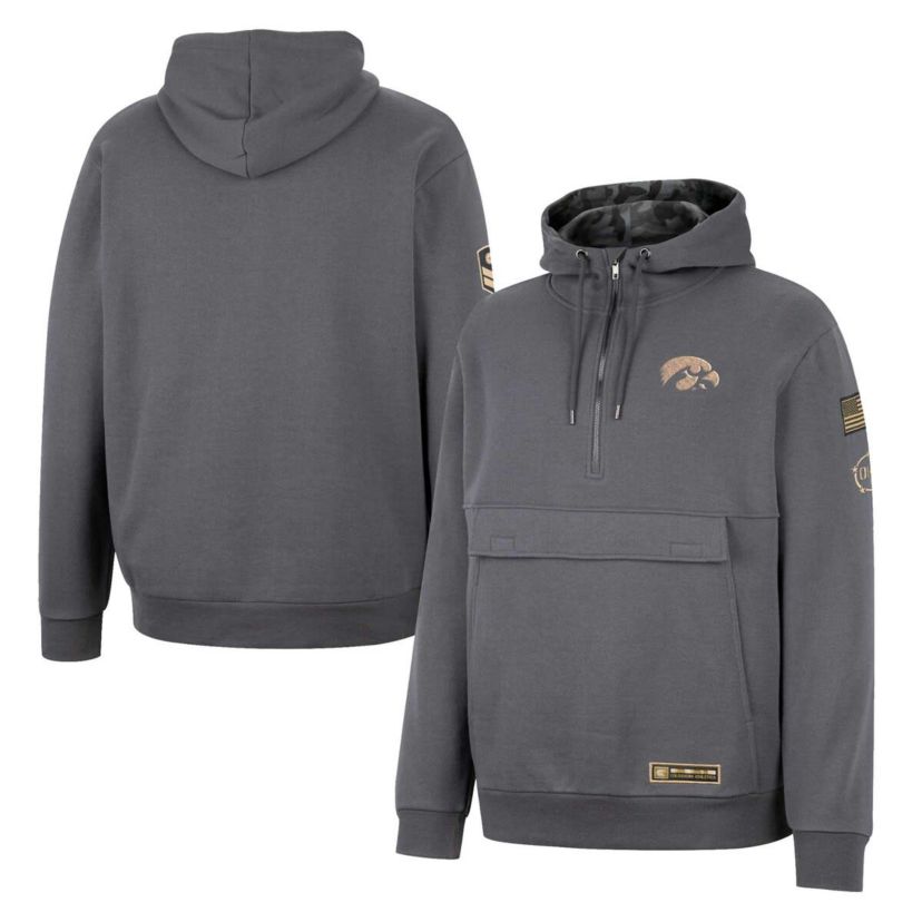 NCAA Iowa Hawkeyes OHT Military Appreciation Quarter-Zip Hoodie