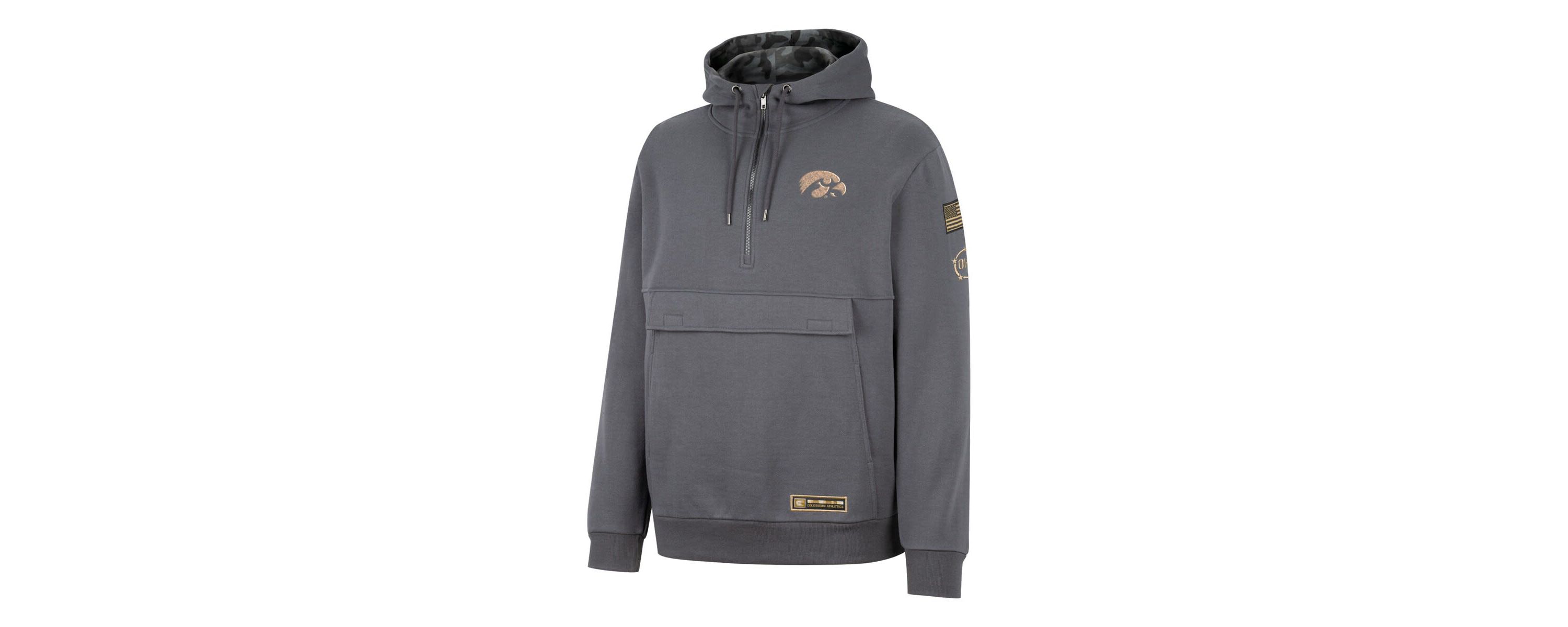 NCAA Iowa Hawkeyes OHT Military Appreciation Quarter-Zip Hoodie