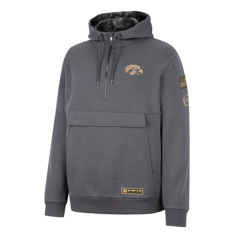 NCAA Iowa Hawkeyes OHT Military Appreciation Quarter-Zip Hoodie