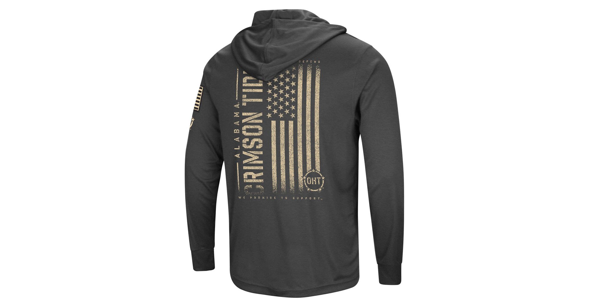 Alabama Crimson Tide NCAA Alabama Tide Team OHT Military Appreciation Long Sleeve Hoodie T-Shirt
