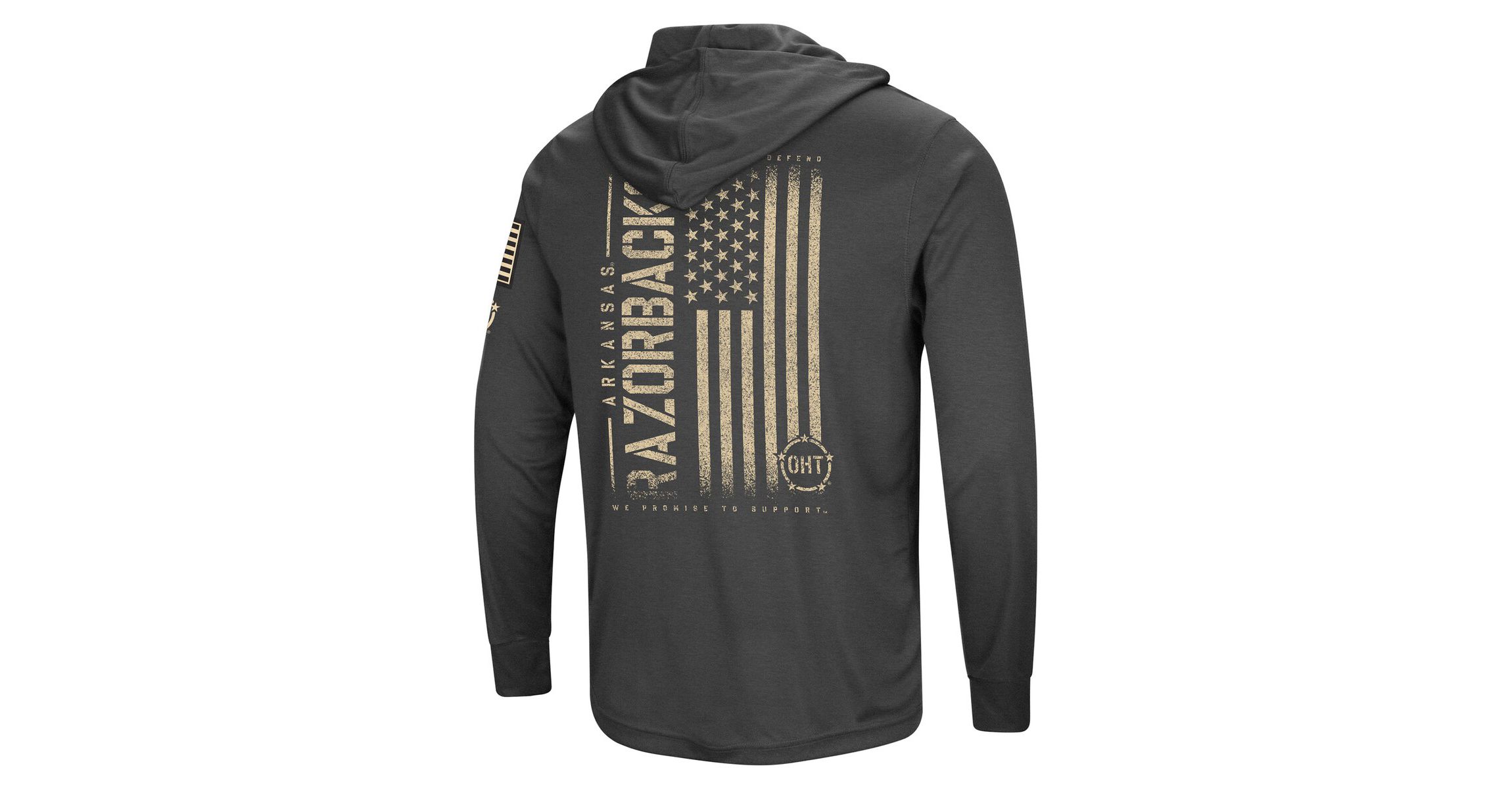 NCAA Arkansas Razorbacks Team OHT Military Appreciation Long Sleeve Hoodie T-Shirt