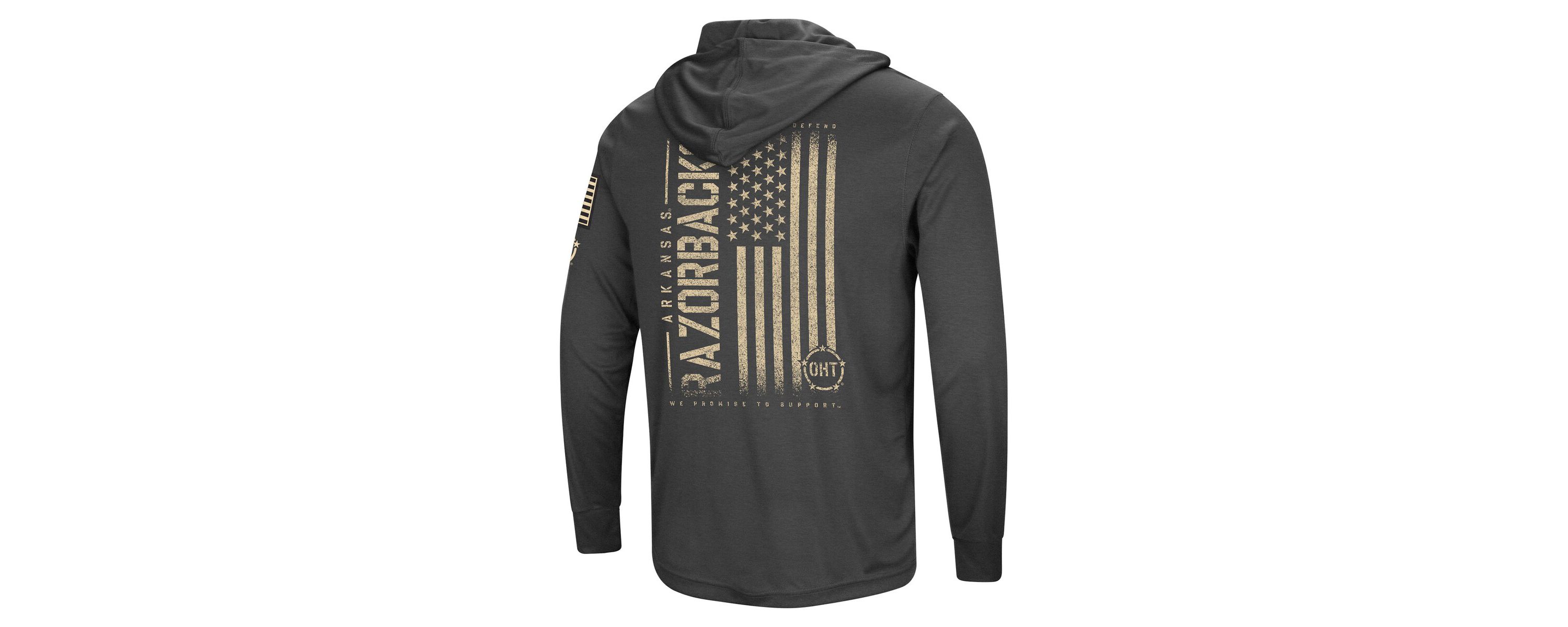 NCAA Arkansas Razorbacks Team OHT Military Appreciation Long Sleeve Hoodie T-Shirt