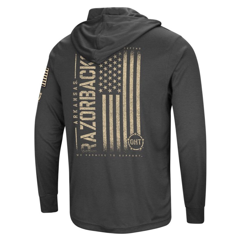 NCAA Arkansas Razorbacks Team OHT Military Appreciation Long Sleeve Hoodie T-Shirt