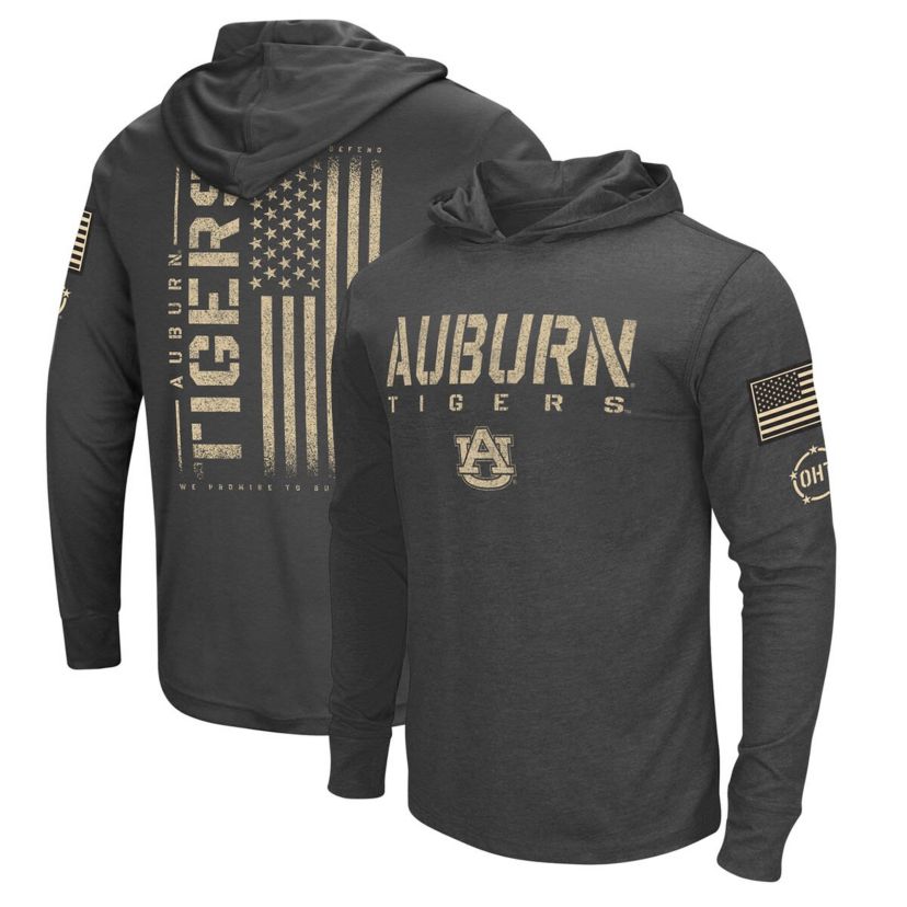 NCAA Auburn Tigers Team OHT Military Appreciation Long Sleeve Hoodie T-Shirt