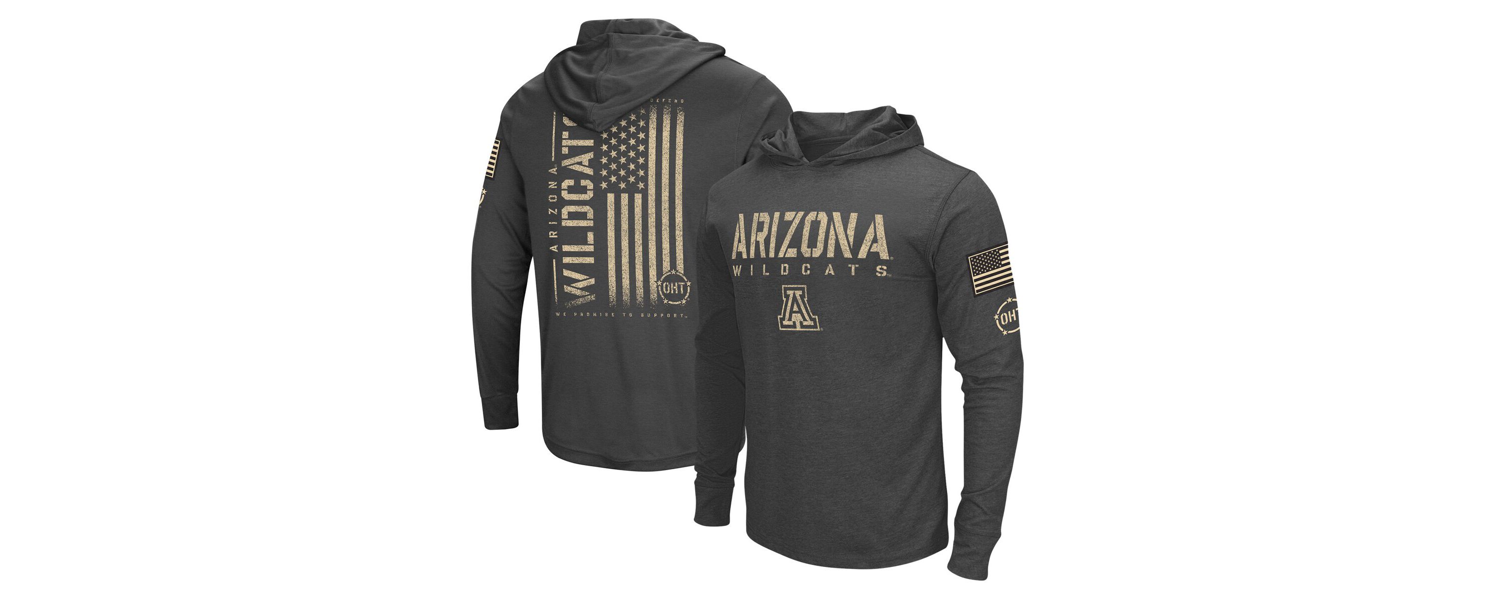 NCAA Arizona Wildcats Team OHT Military Appreciation Long Sleeve Hoodie T-Shirt