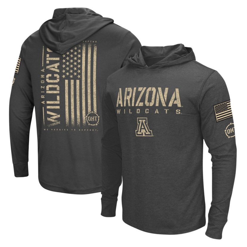 NCAA Arizona Wildcats Team OHT Military Appreciation Long Sleeve Hoodie T-Shirt