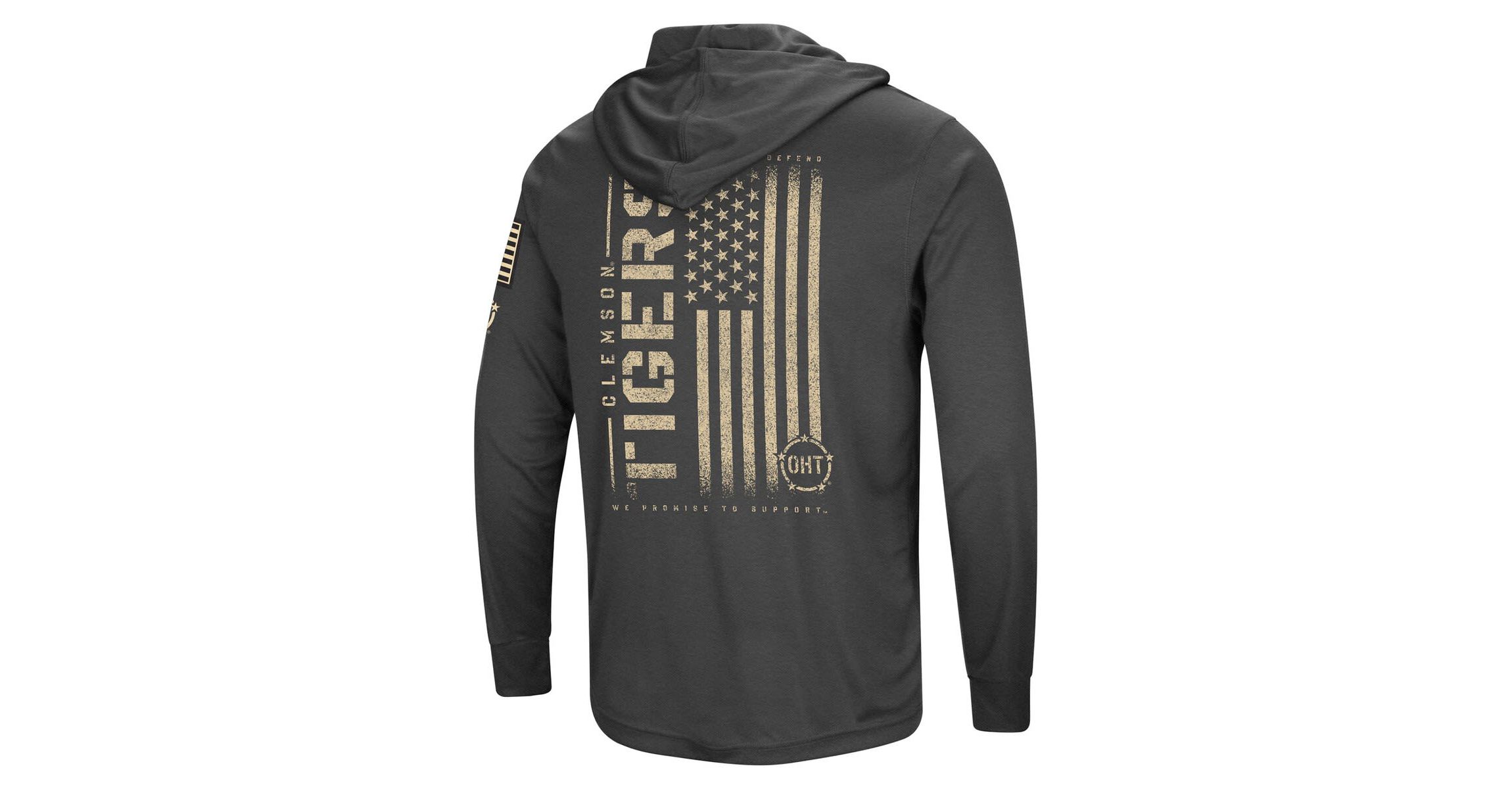 NCAA Clemson Tigers Team OHT Military Appreciation Long Sleeve Hoodie T-Shirt