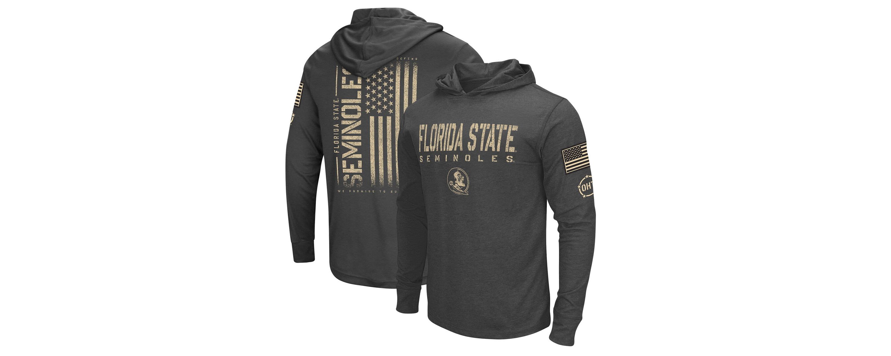 NCAA Florida State Seminoles Team OHT Military Appreciation Long Sleeve Hoodie T-Shirt