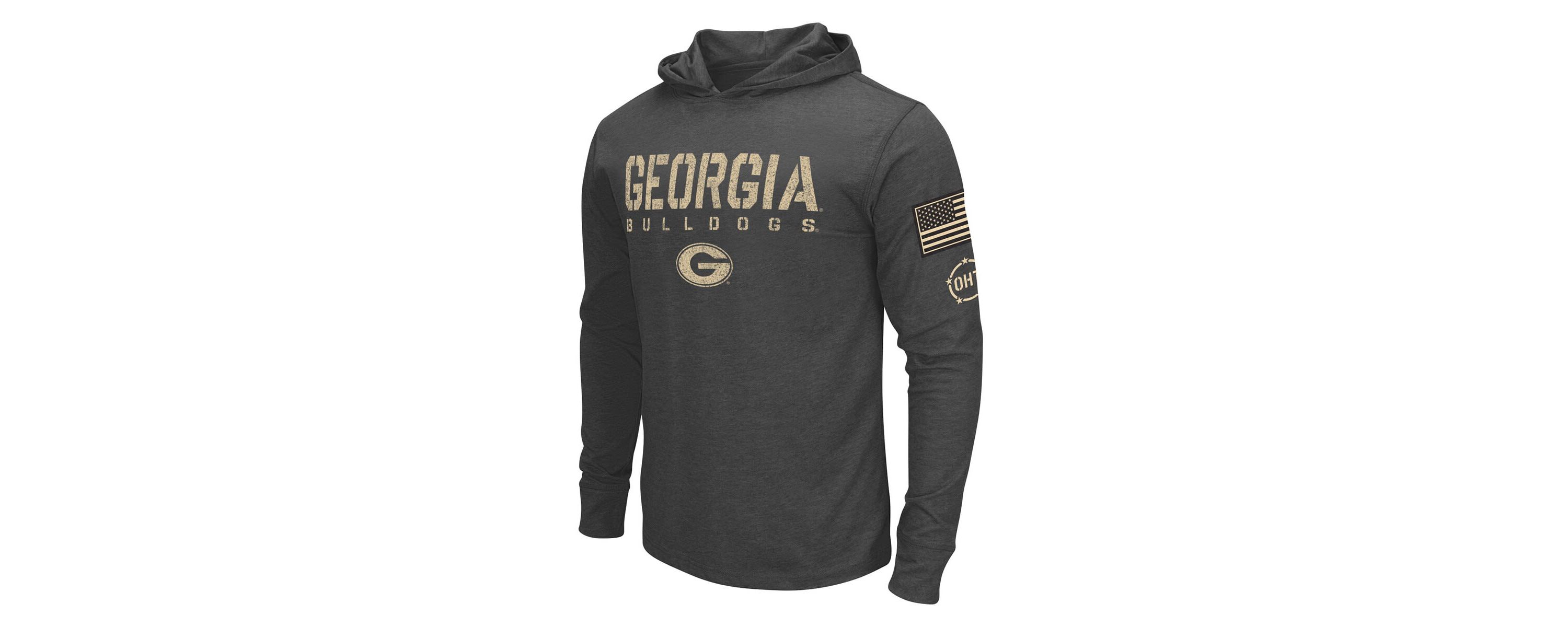 NCAA Georgia Bulldogs Team OHT Military Appreciation Long Sleeve Hoodie T-Shirt