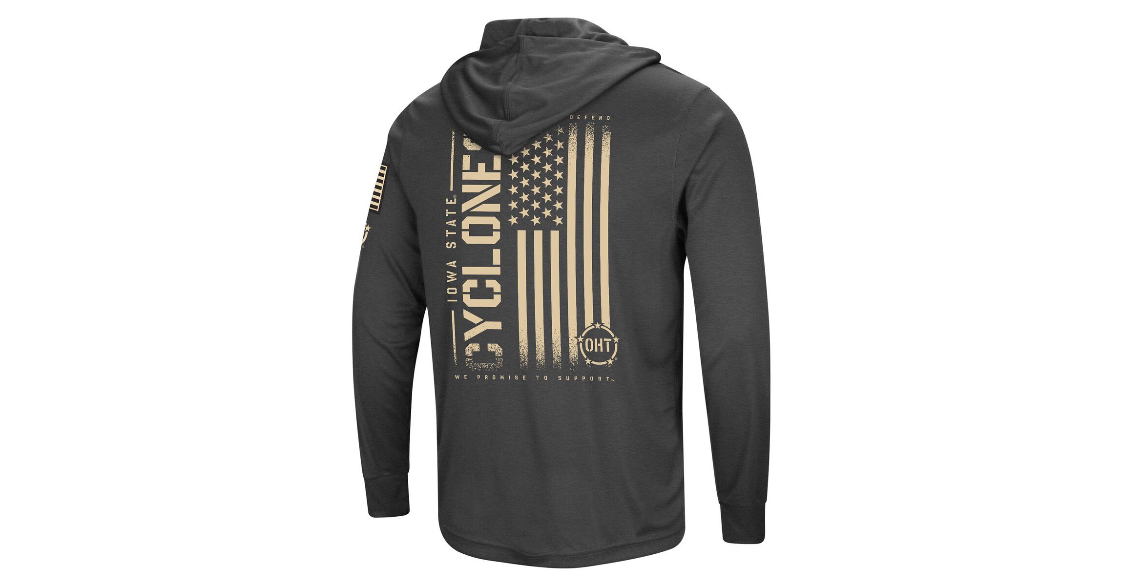 NCAA Iowa State Cyclones Team OHT Military Appreciation Long Sleeve Hoodie T-Shirt