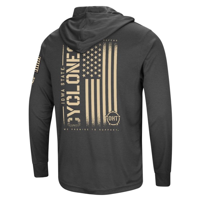 NCAA Iowa State Cyclones Team OHT Military Appreciation Long Sleeve Hoodie T-Shirt