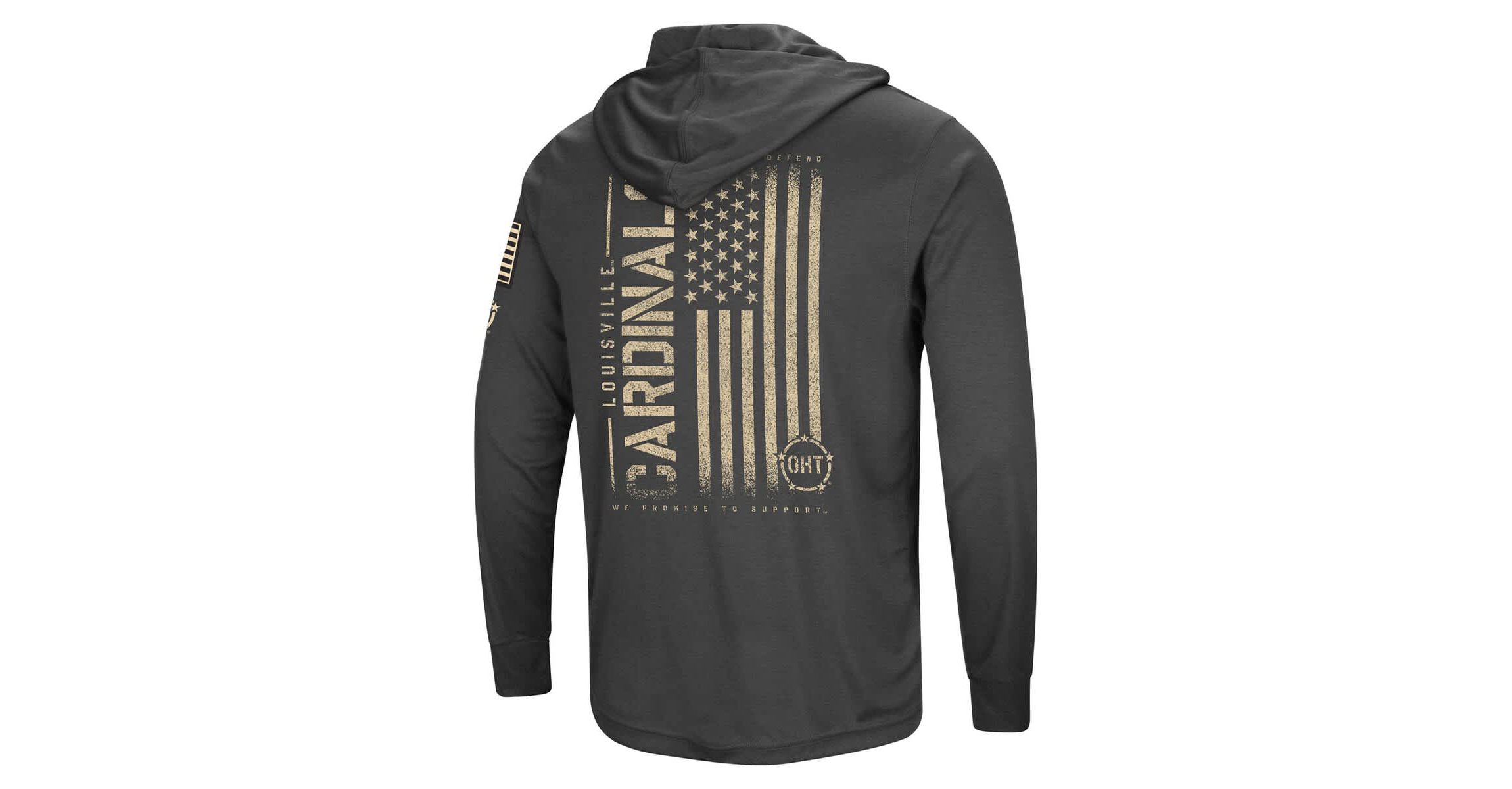 NCAA Louisville Cardinals Team OHT Military Appreciation Long Sleeve Hoodie T-Shirt