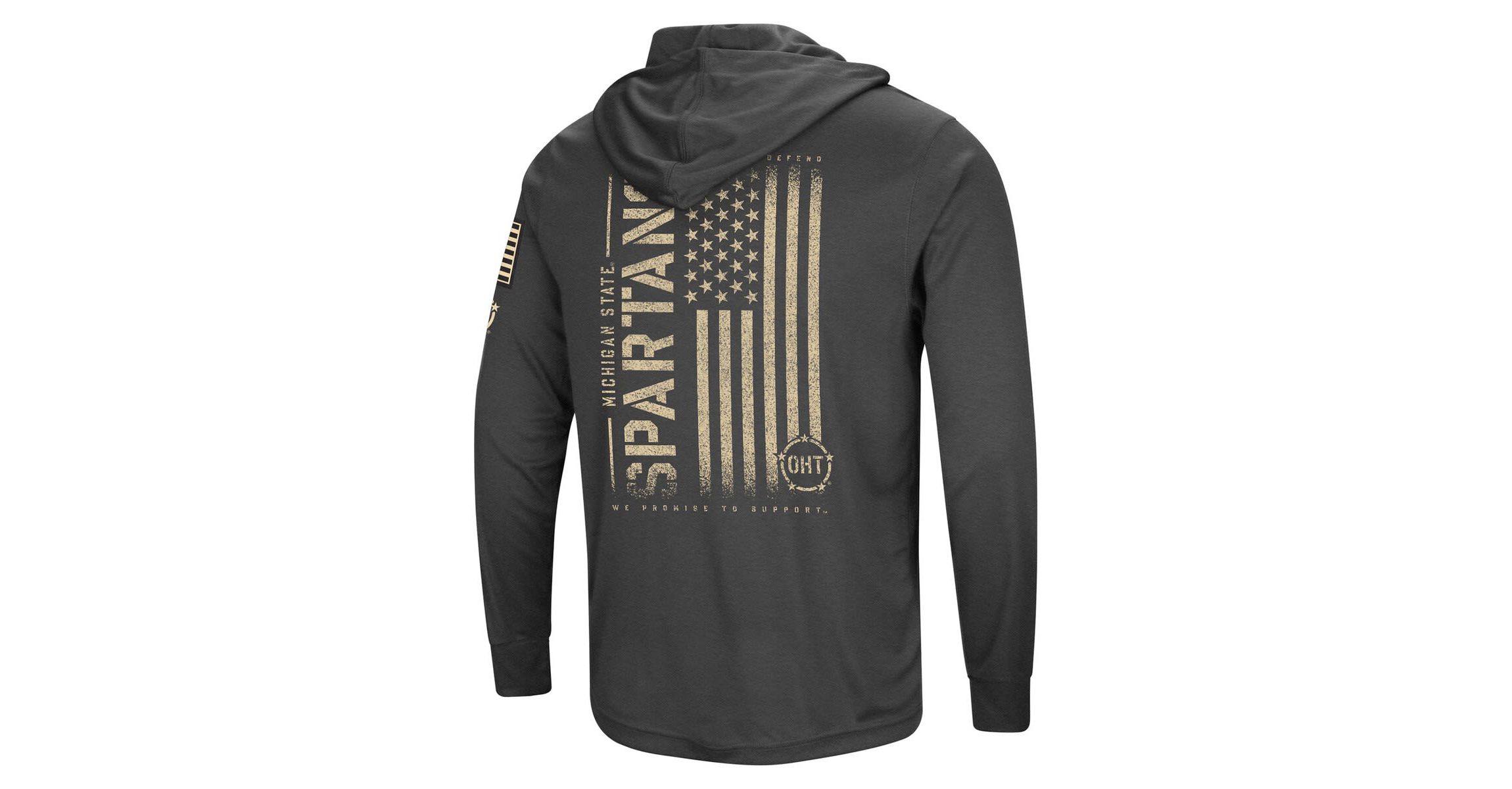 NCAA Michigan State Spartans Team OHT Military Appreciation Long Sleeve Hoodie T-Shirt