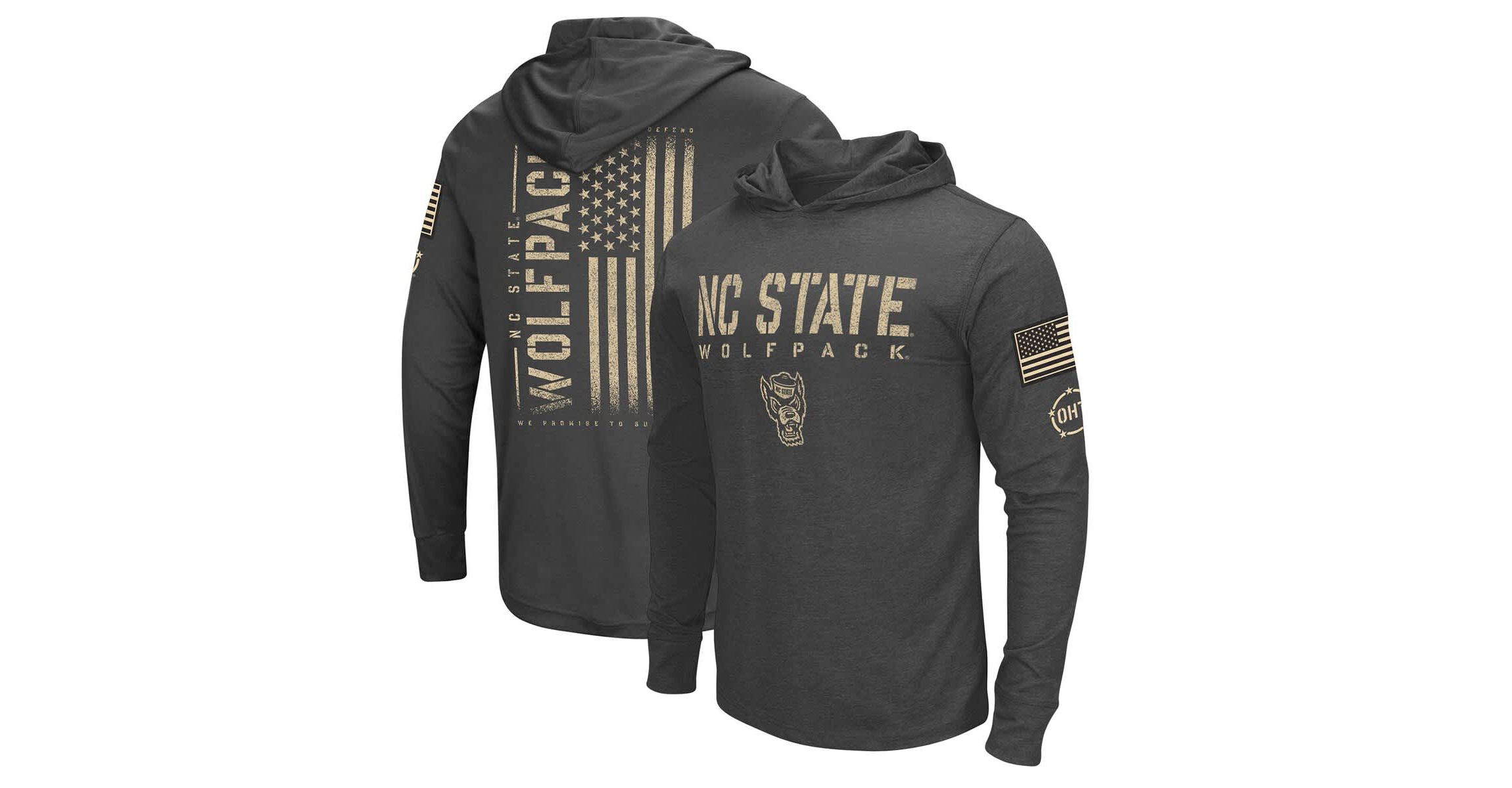 NCAA NC State Wolfpack Team OHT Military Appreciation Long Sleeve Hoodie T-Shirt