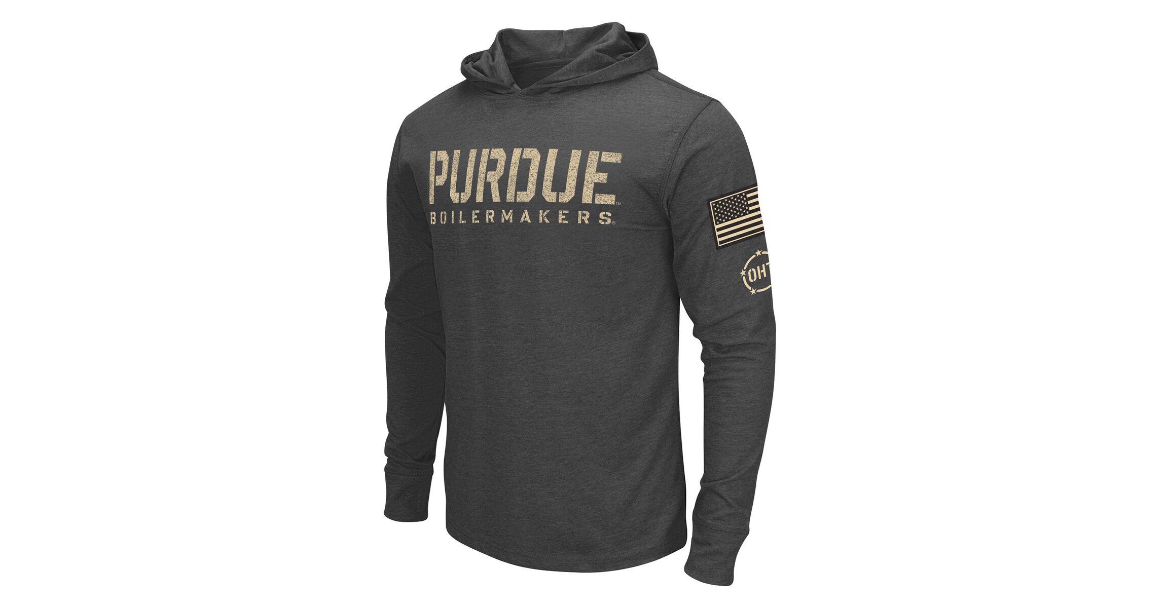 NCAA Purdue Boilermakers Team OHT Military Appreciation Long Sleeve Hoodie T-Shirt