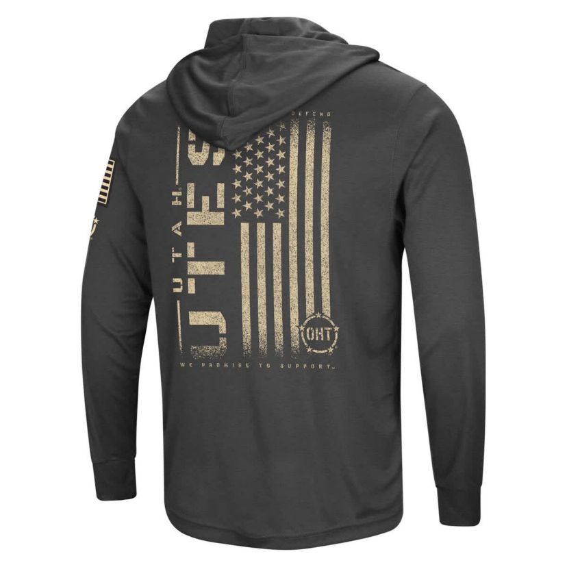 NCAA Utah Utes Team OHT Military Appreciation Long Sleeve Hoodie T-Shirt