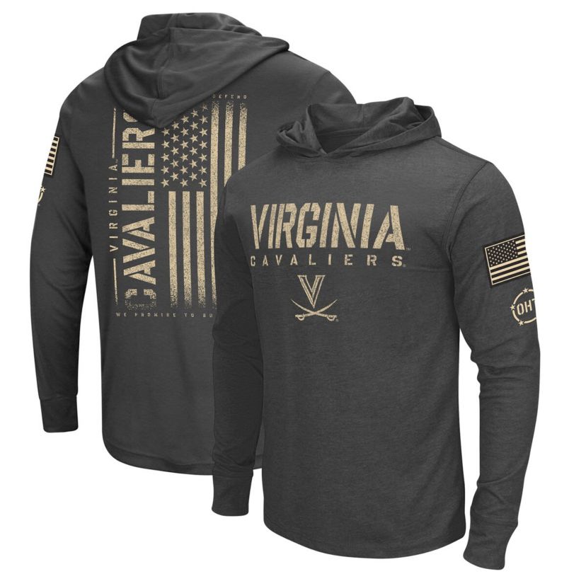 NCAA Virginia Cavaliers Team OHT Military Appreciation Long Sleeve Hoodie T-Shirt