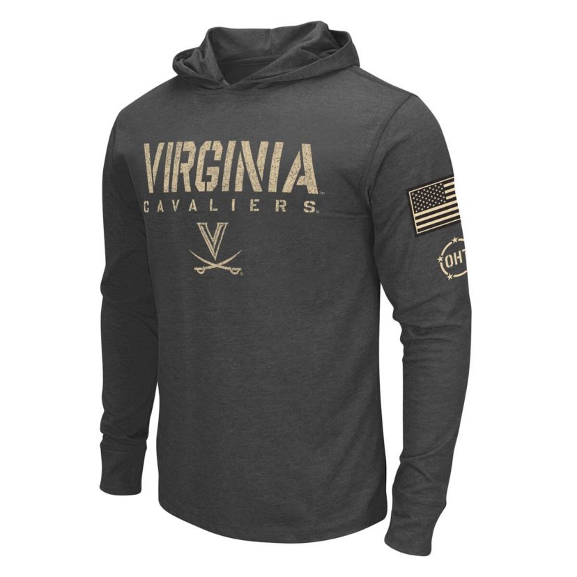 NCAA Virginia Cavaliers Team OHT Military Appreciation Long Sleeve Hoodie T-Shirt