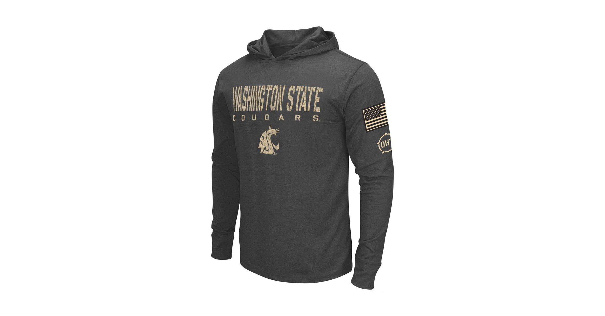 NCAA Washington State Cougars Team OHT Military Appreciation Long Sleeve Hoodie T-Shirt