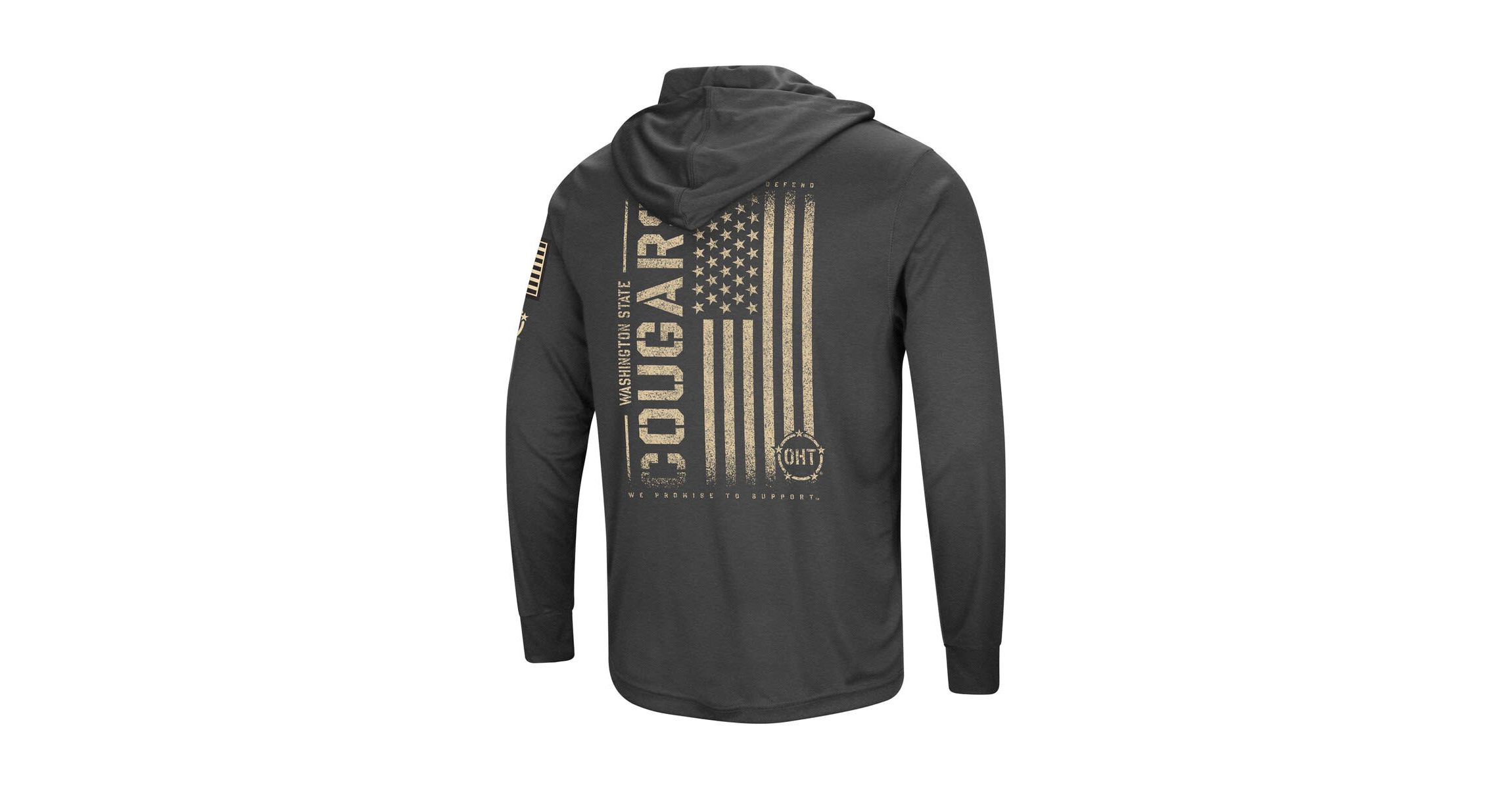 NCAA Washington State Cougars Team OHT Military Appreciation Long Sleeve Hoodie T-Shirt