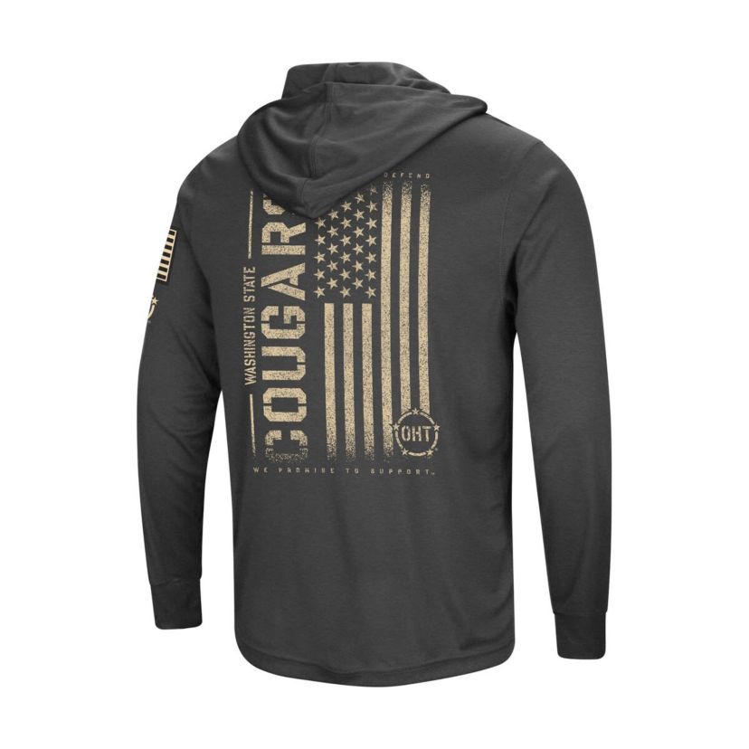 NCAA Washington State Cougars Team OHT Military Appreciation Long Sleeve Hoodie T-Shirt