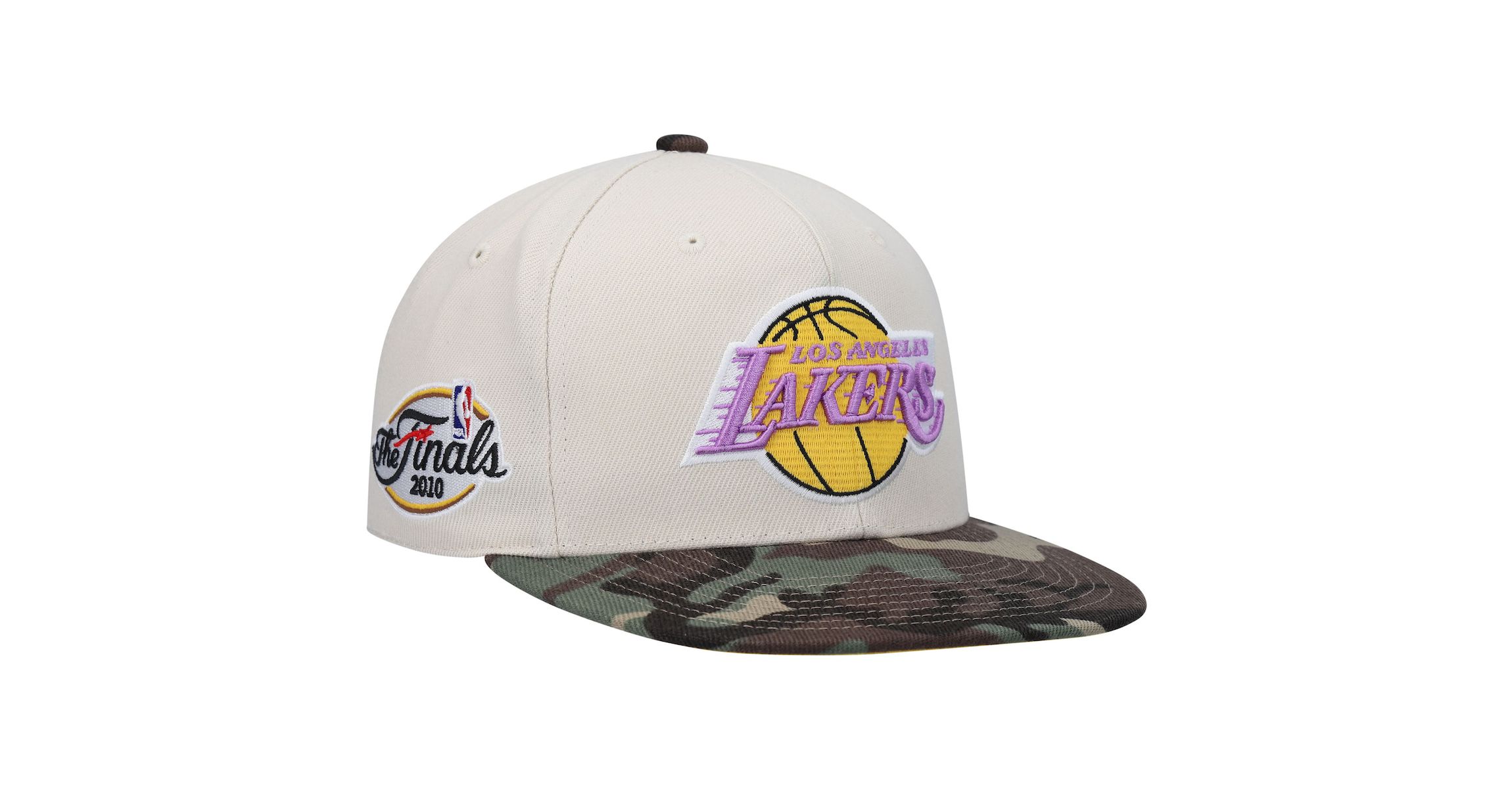 NBA Los Angeles Lakers Hardwood Classics 2010 NBA Finals Patch Off Fitted Hat