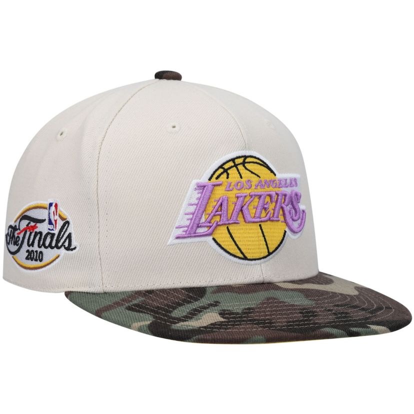 NBA Los Angeles Lakers Hardwood Classics 2010 NBA Finals Patch Off Fitted Hat