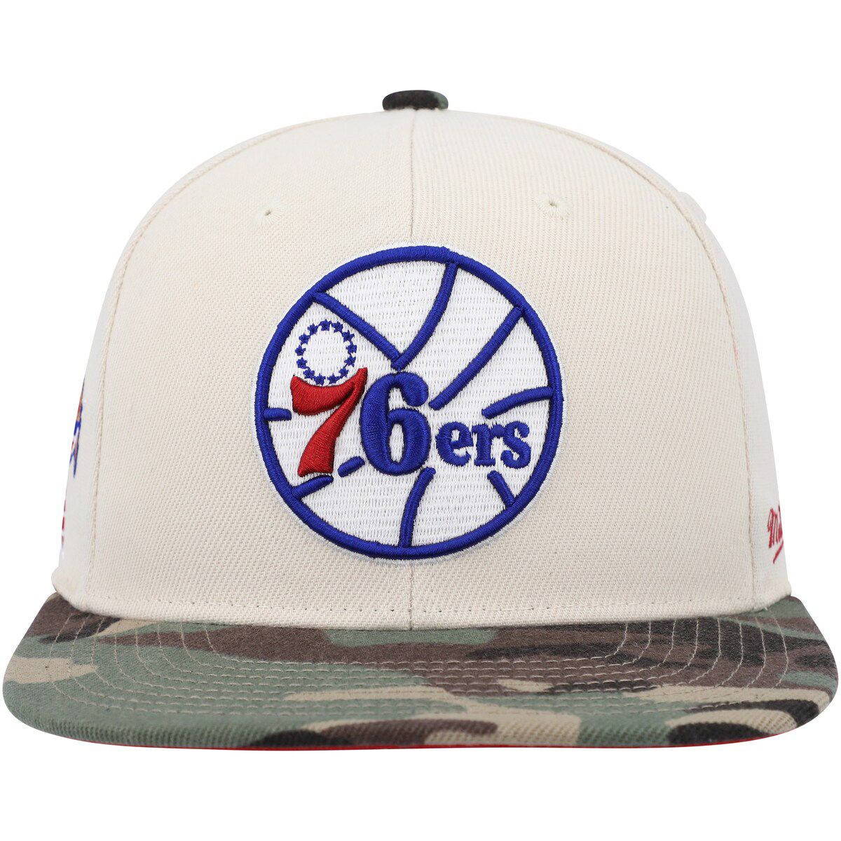 NBA Cream/Camo Philadelphia 76ers Hardwood Classics 1976 NBA All-Star Game Off Fitted Hat