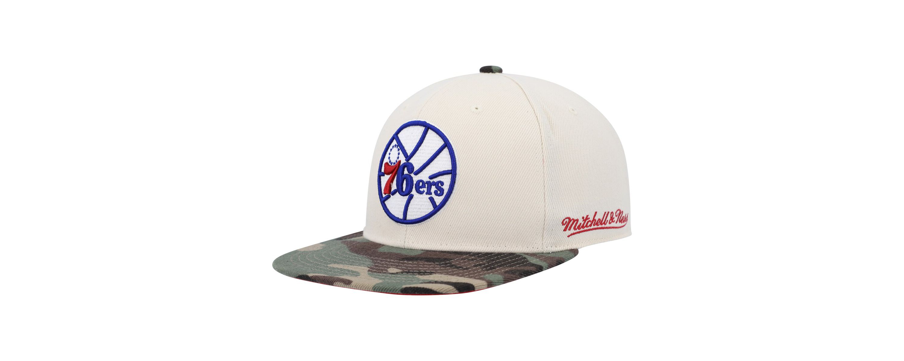NBA Cream/Camo Philadelphia 76ers Hardwood Classics 1976 NBA All-Star Game Off Fitted Hat