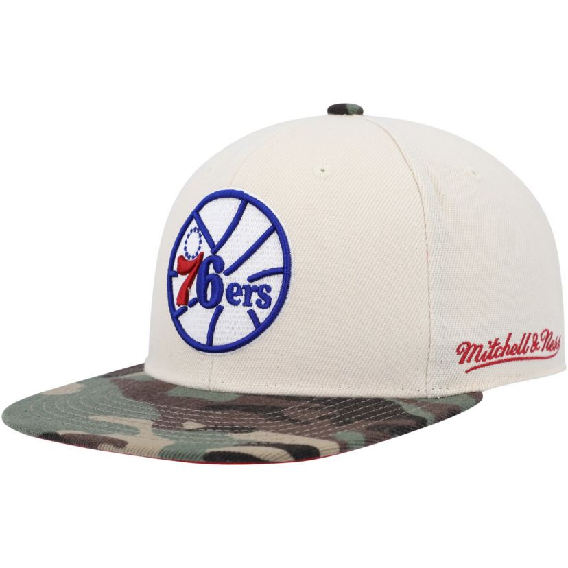 NBA Cream/Camo Philadelphia 76ers Hardwood Classics 1976 NBA All-Star Game Off Fitted Hat