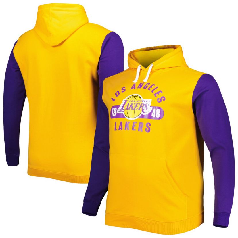 NBA Fanatics Los Angeles Lakers Big & Tall Bold Attack Pullover Hoodie