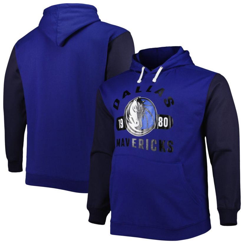 NBA Fanatics Blue/Navy Dallas Mavericks Big & Tall Bold Attack Pullover Hoodie
