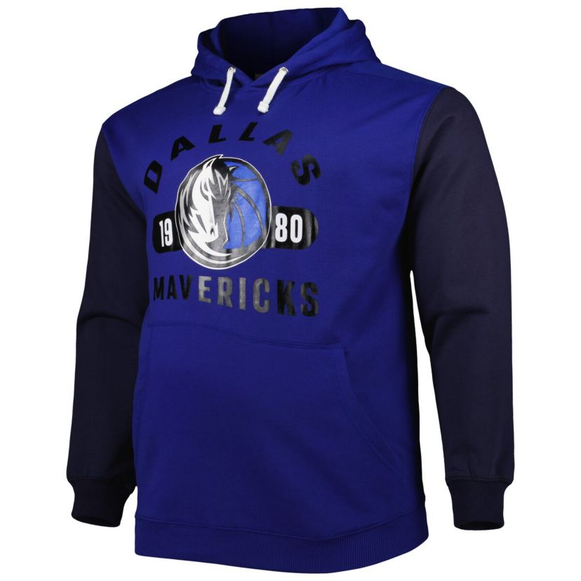 NBA Fanatics Blue/Navy Dallas Mavericks Big & Tall Bold Attack Pullover Hoodie