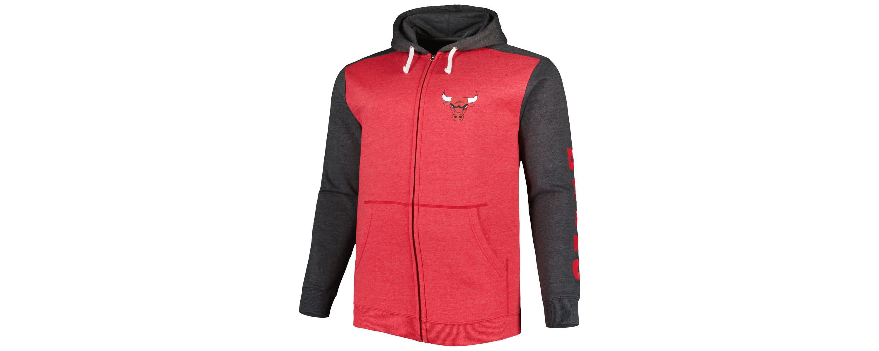 NBA Fanatics ed Chicago Bulls Big & Tall Down and Distance Full-Zip Hoodie