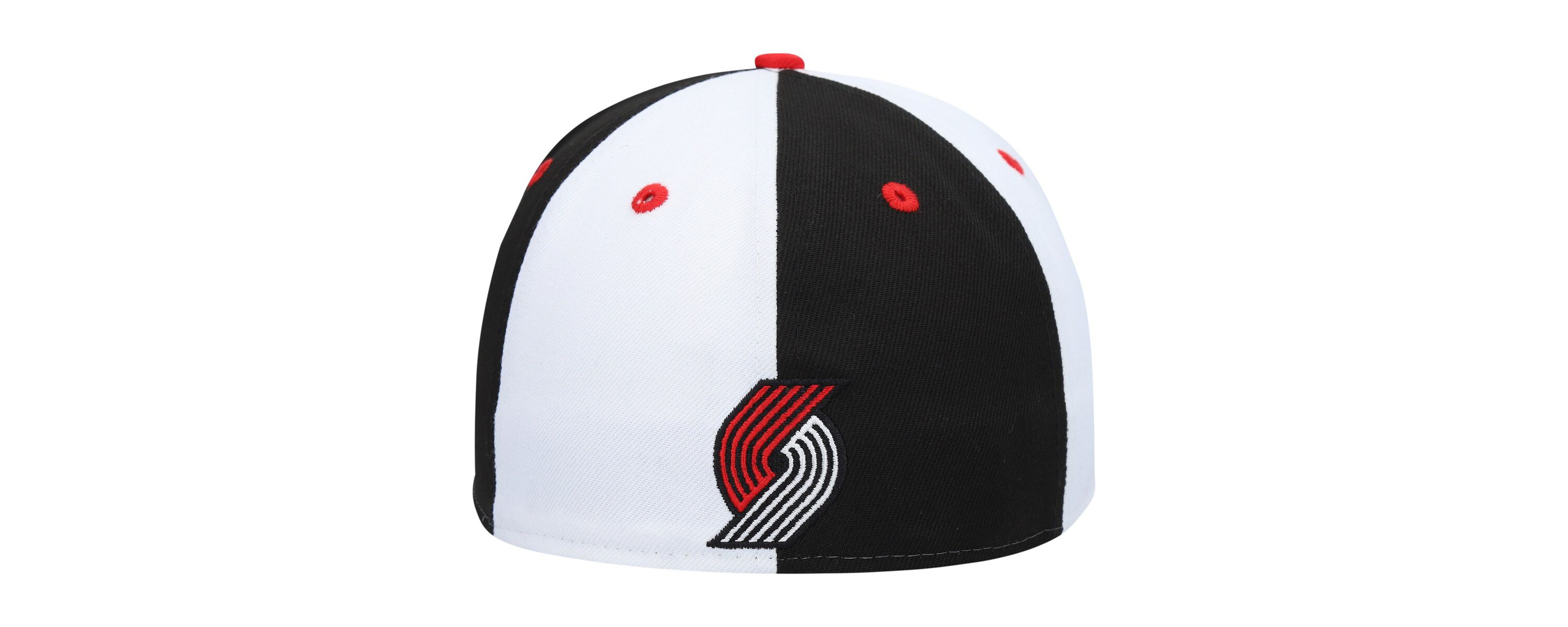 NBA Black/White Portland Trail Blazers Script Pinwheel 59FIFTY Fitted Hat