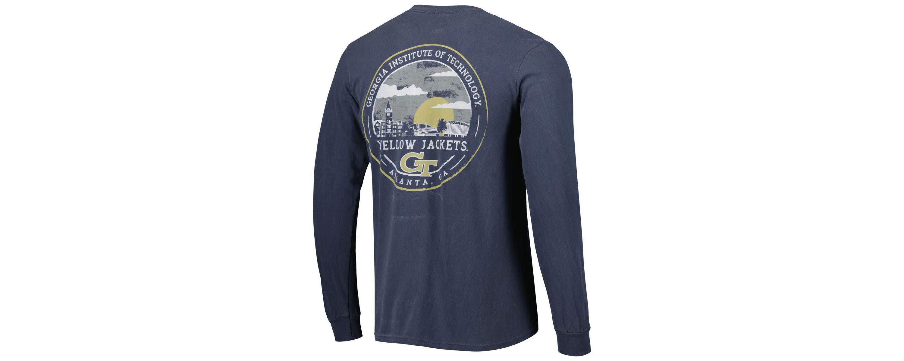 Georgia Tech Yellow Jackets NCAA Georgia Tech Jackets Circle Campus Scene Long Sleeve T-Shirt