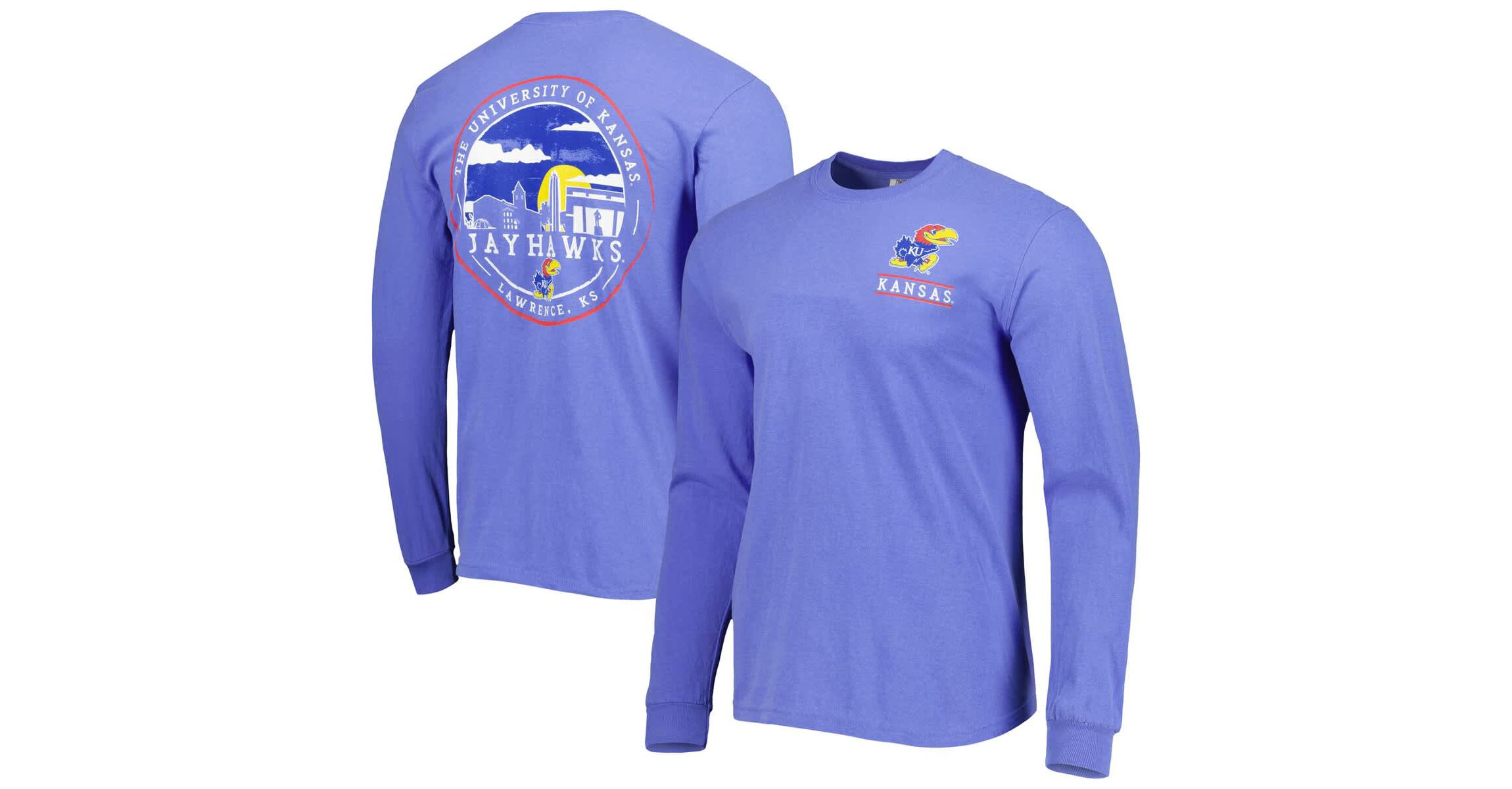 NCAA Kansas Jayhawks Circle Campus Scene Long Sleeve T-Shirt