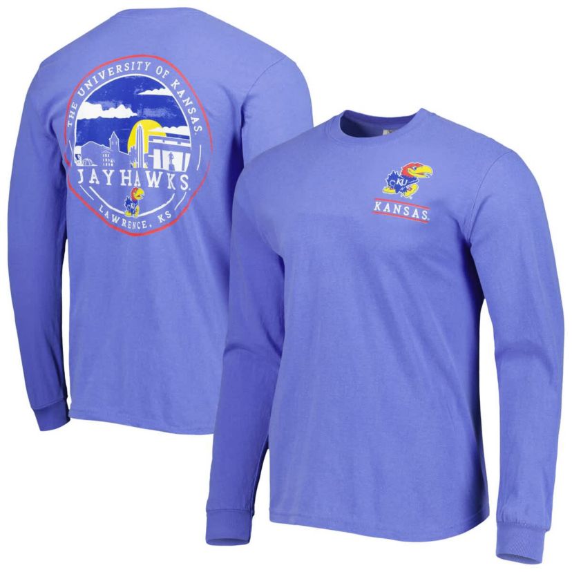 NCAA Kansas Jayhawks Circle Campus Scene Long Sleeve T-Shirt