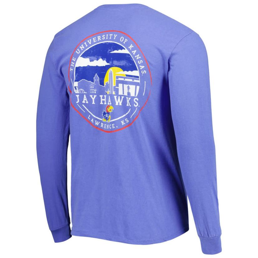 NCAA Kansas Jayhawks Circle Campus Scene Long Sleeve T-Shirt