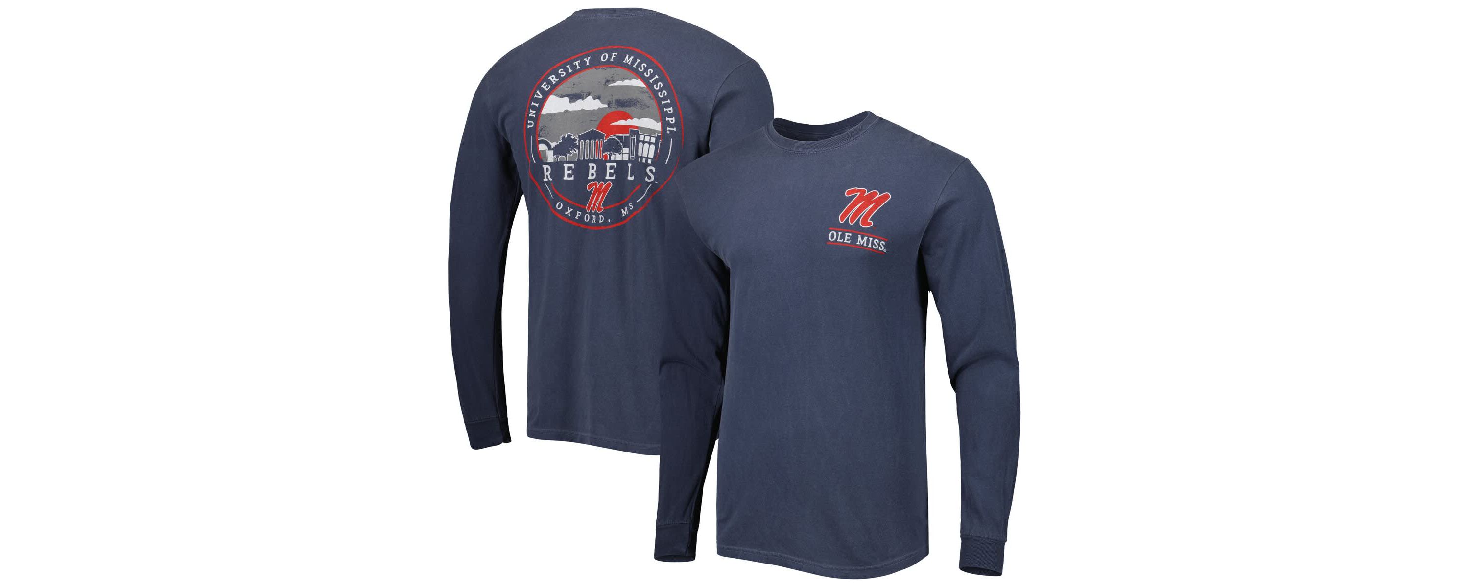 NCAA Ole Miss Rebels Circle Campus Scene Long Sleeve T-Shirt