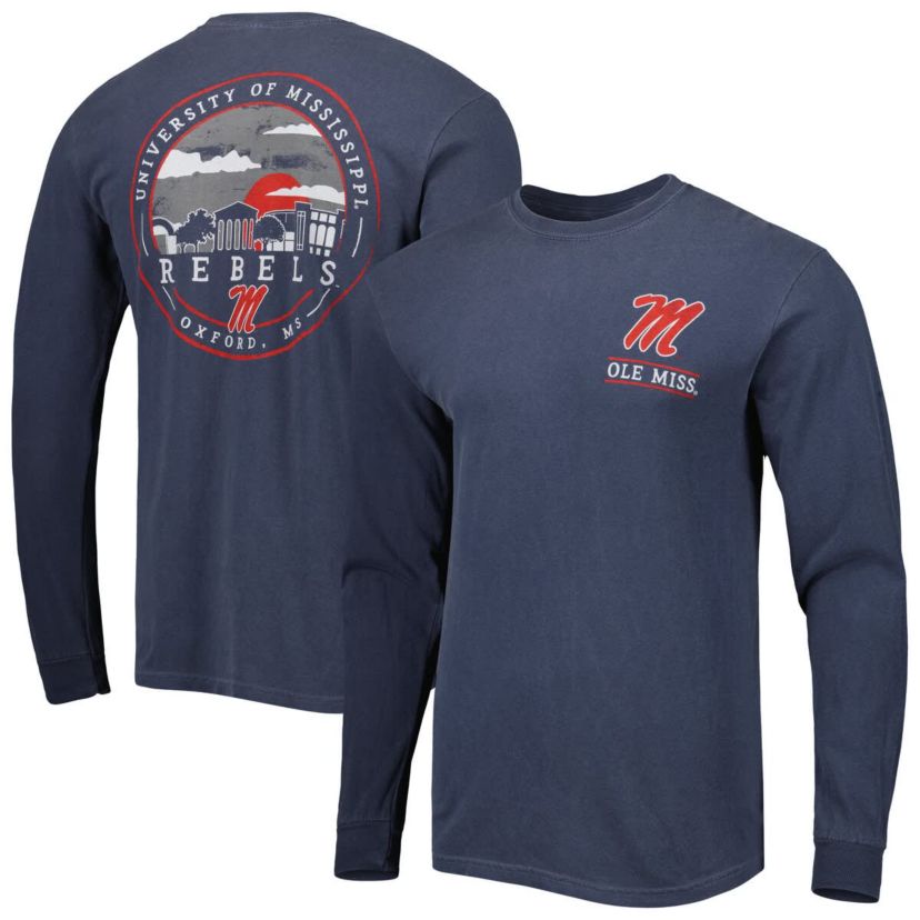 NCAA Ole Miss Rebels Circle Campus Scene Long Sleeve T-Shirt