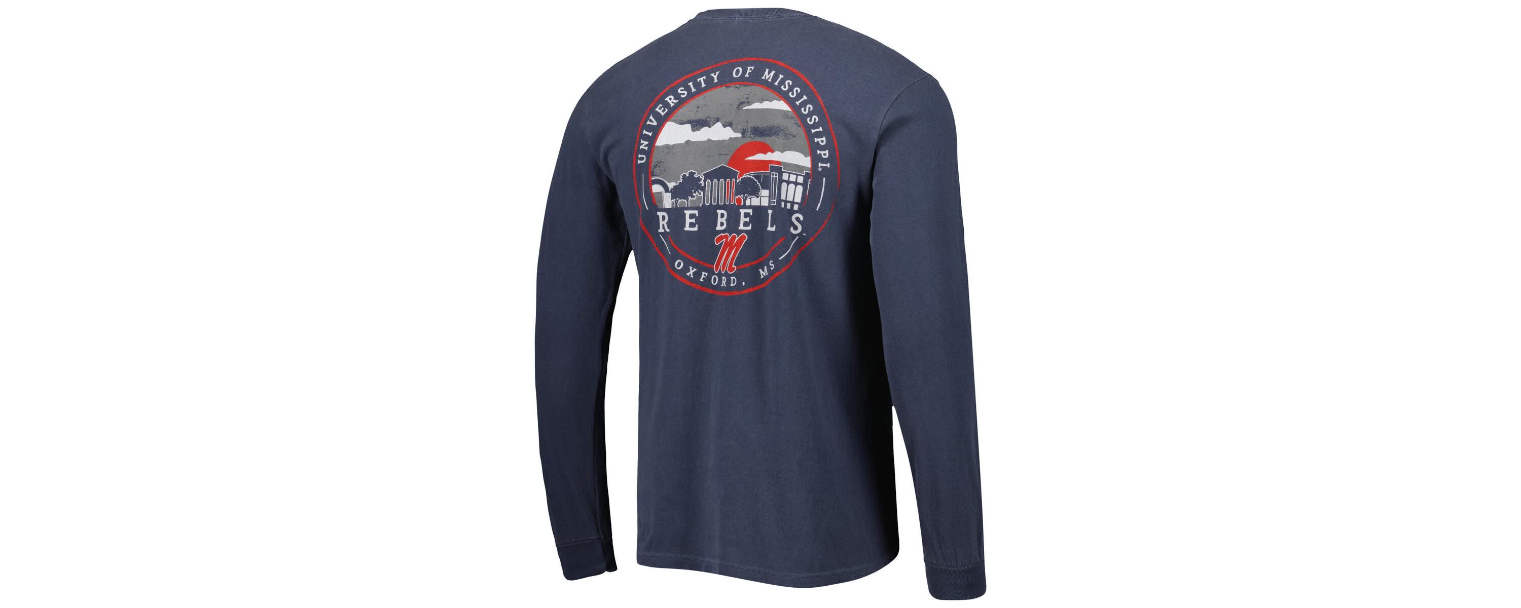 NCAA Ole Miss Rebels Circle Campus Scene Long Sleeve T-Shirt