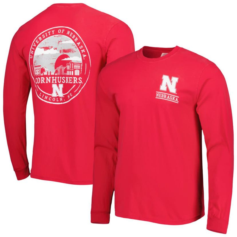 NCAA Nebraska Huskers Circle Campus Scene Long Sleeve T-Shirt